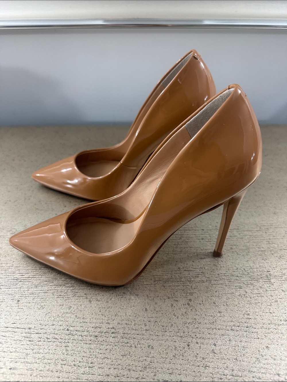 Steve Madden Daisie Nude Patent Pointed-Toe Pumps - Picture 2 of 6